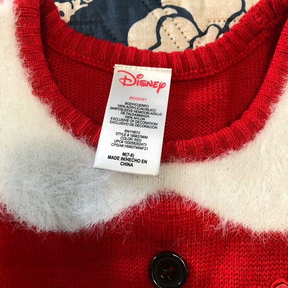Minnie Mouse Santa Knit Dress, girls, size 7/8 - Picture 3 of 6